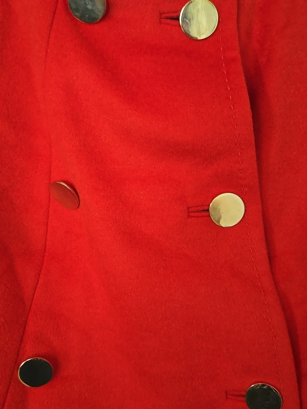 TORY BURCH | Lightweight Red Orange Wool Double Breasted Jacket Peacoat Size 2